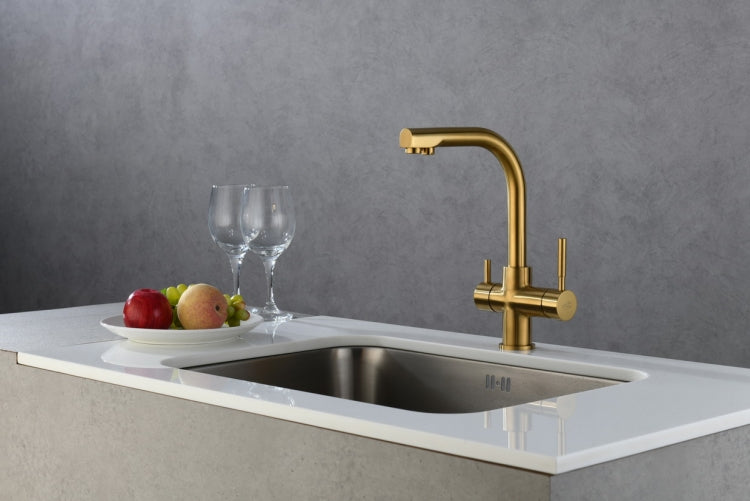 Alabama Złoty szczotkowany | Blue Water | Bateria kuchenna z podłączeniem do filtra wody - 2
