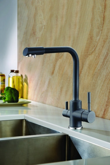 Amanda Czarny metalic | Blue Water | Bateria kuchenna z podłączeniem do filtra wody - 2