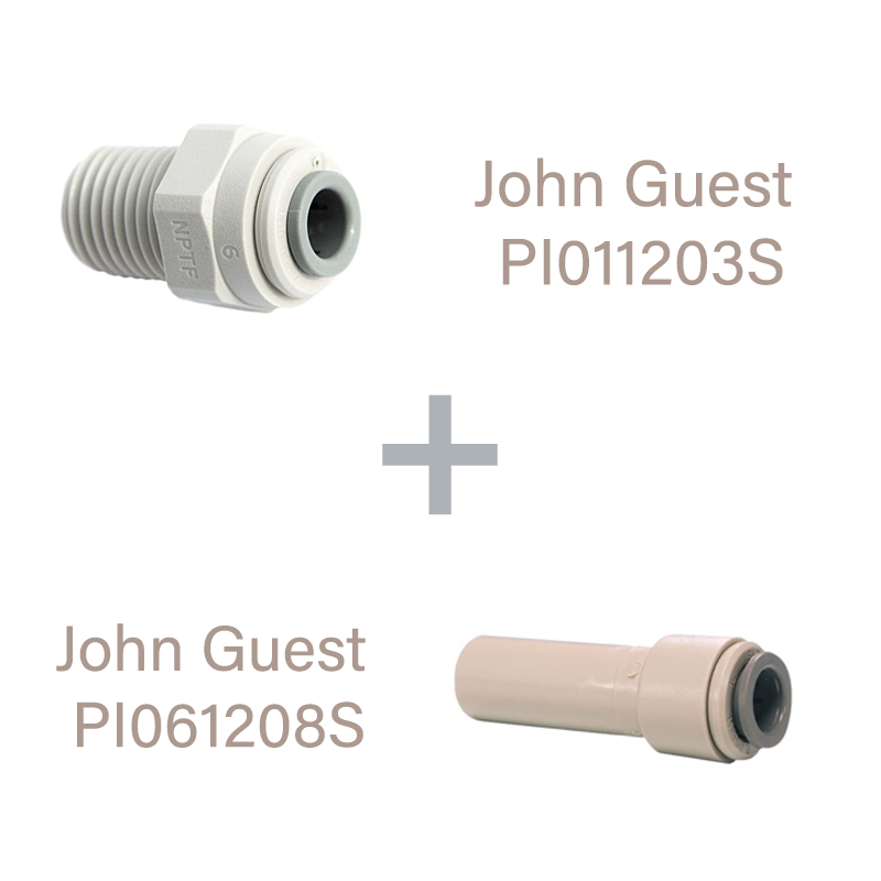 Zestaw złączek John Guest do baterii dwuobwodowej 3/8" × 1/4"