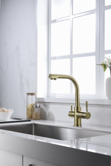 Alabama Mosiądz antyczny | Blue Water | Bateria kuchenna z podłączeniem do filtra wody - 3