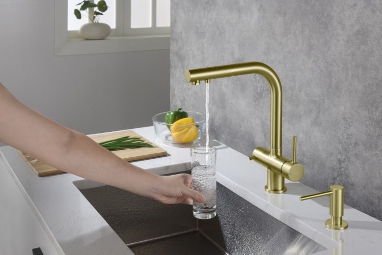 Apala Mosiądz antyczny | Blue Water | Bateria kuchenna z podłączeniem do filtra wody - 4