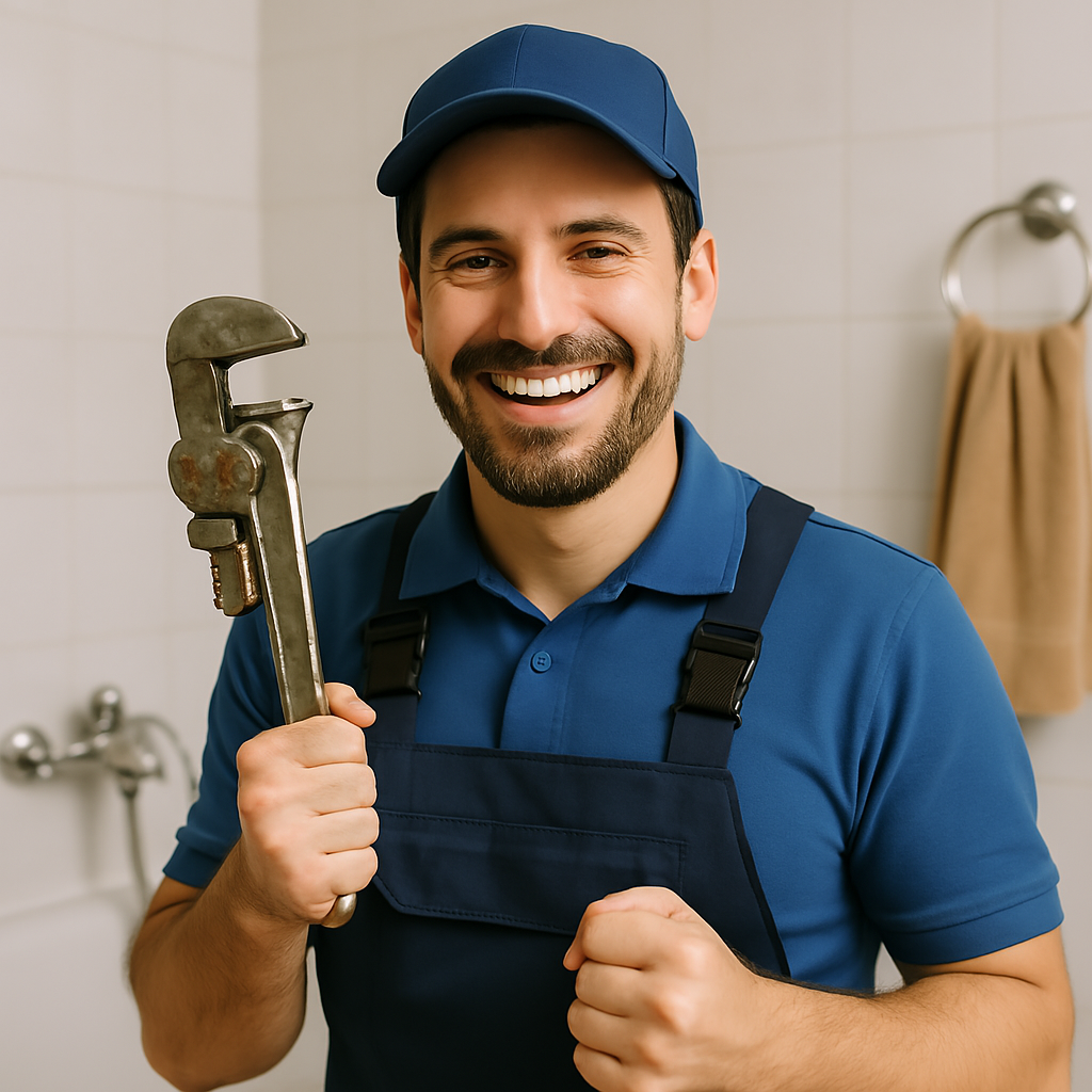 happy plumber