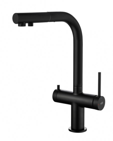 Delta Czarny mat | Blue Water | Bateria kuchenna z podłączeniem do filtra wody - 1