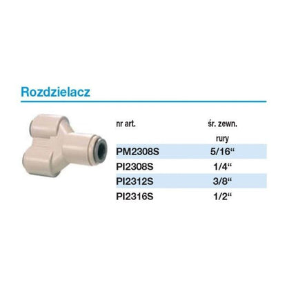 John Guest PI2308S rozdzielacz 3 x 1/4" | Elementy montażowe - 2