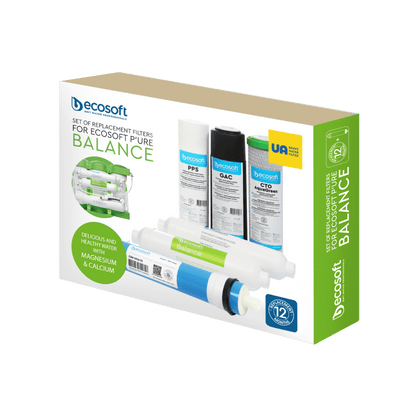 P'URE Balance zestaw 6 filtrów wymiennych PP5 - GAC - CTOAG - 75GPD - BALANCE - POST | Ecosoft - 2