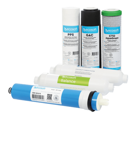 P'URE Balance zestaw 6 filtrów wymiennych PP5 - GAC - CTOAG - 75GPD - BALANCE - POST | Ecosoft - 1