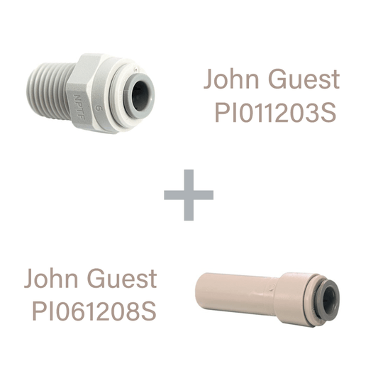 Zestaw złączek John Guest do baterii dwuobwodowej 3/8" × 1/4" - 1